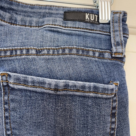 Kut From The Kloth Skinny Low Ankle Medium Wash Blue Denim Jeans Logo Womens 4 - Picture 7 of 13